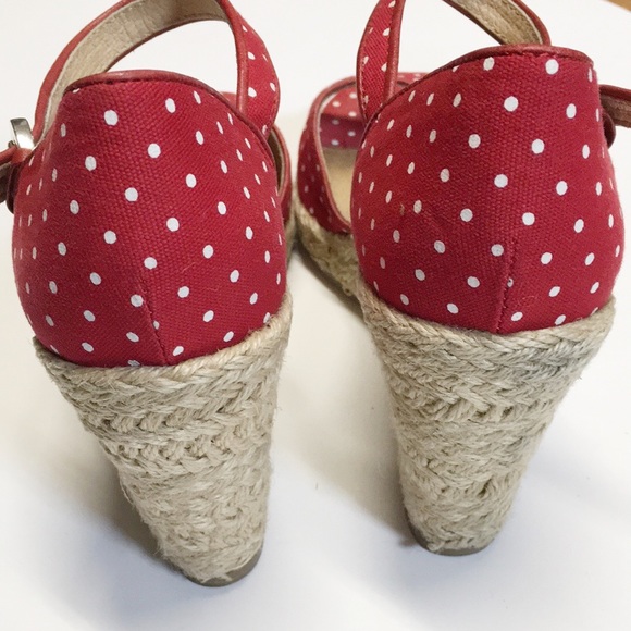 MICHAEL KORS MK Cabana Wedge Sandal Red Polka Dot - Picture 7 of 11